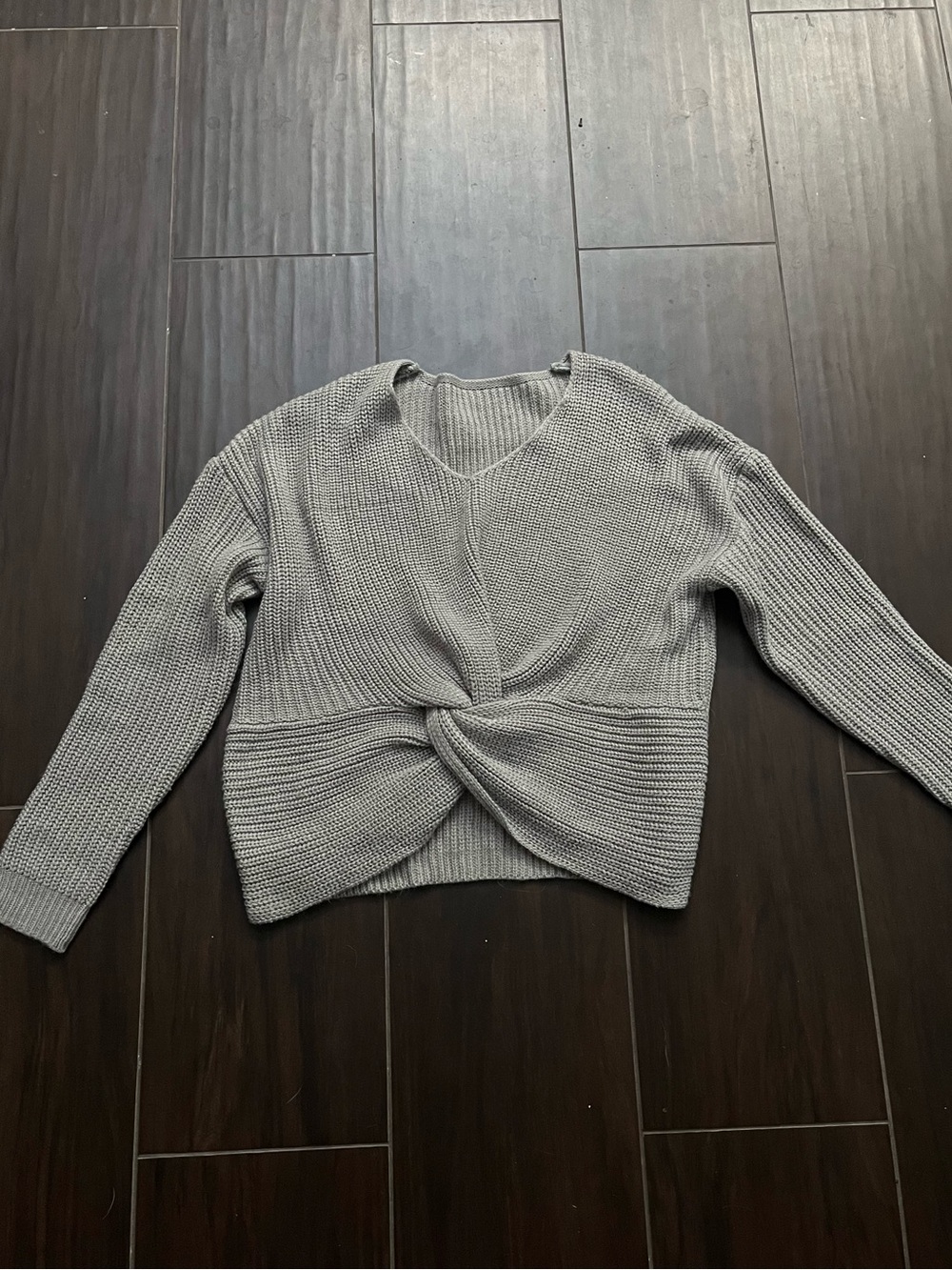 Emery Rose Knot Front V-Neck Sweater